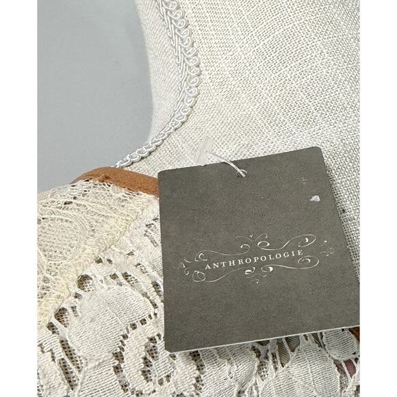 NEW Anthropologie Champagne & Strawberry Cream Pink Lace Blouse M Shabby Chic - Picture 3 of 3